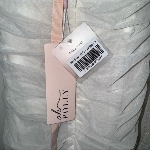 ST. GERMAIN Embellished Long Sleeve Mini Dress in White - Picture 11 of 11